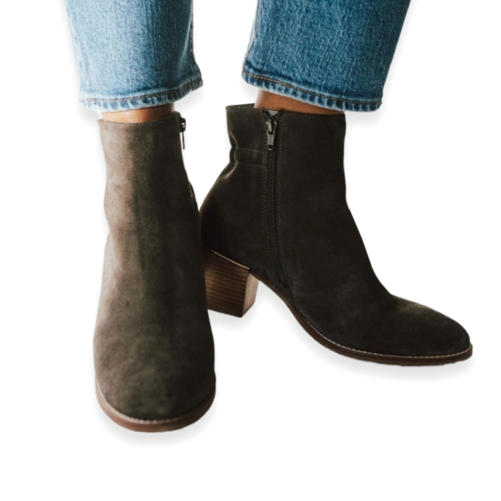 Crevo Alannah Charcoal Suede Ankle Boots